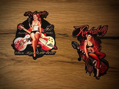 2x Rockabilly Sticker Girl Pinup Music Rock Roll Old School Tuning Vintage #241