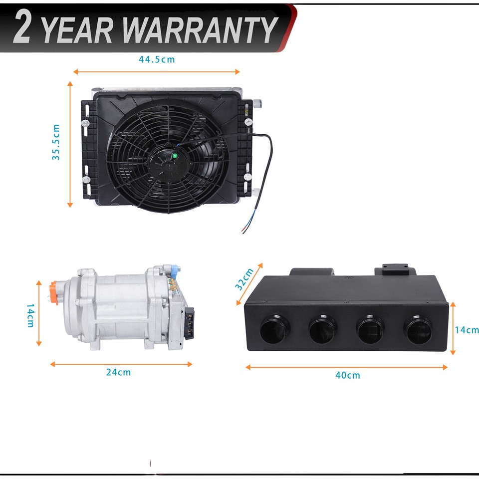 12V AUTOMOTIVE AIR-CONDITIONER ELECTRIC A/C COMPRESSOR KIT UNIVERSAL ...