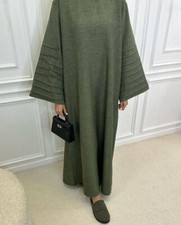 Ramadan Islamic Women Elegant Kaftan Modest Long Sleeve Maxi Dress Abaya Muslim