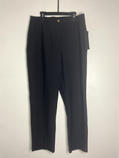 Donna Karan Women's Woven Straight Leg Ankle Pant Size 8 Black