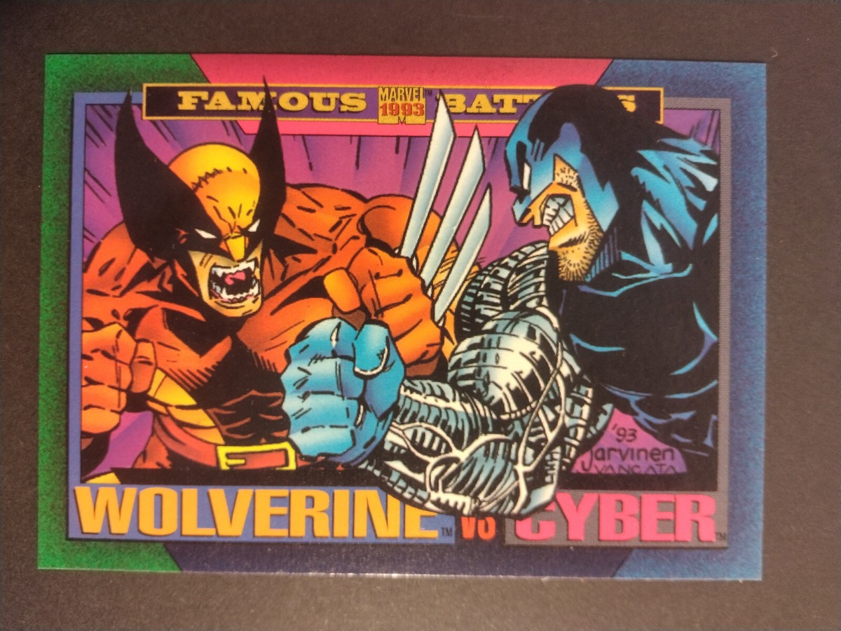 Skybox Trading Card Wolverine VS Cyber #161 Marvel Famous Battles