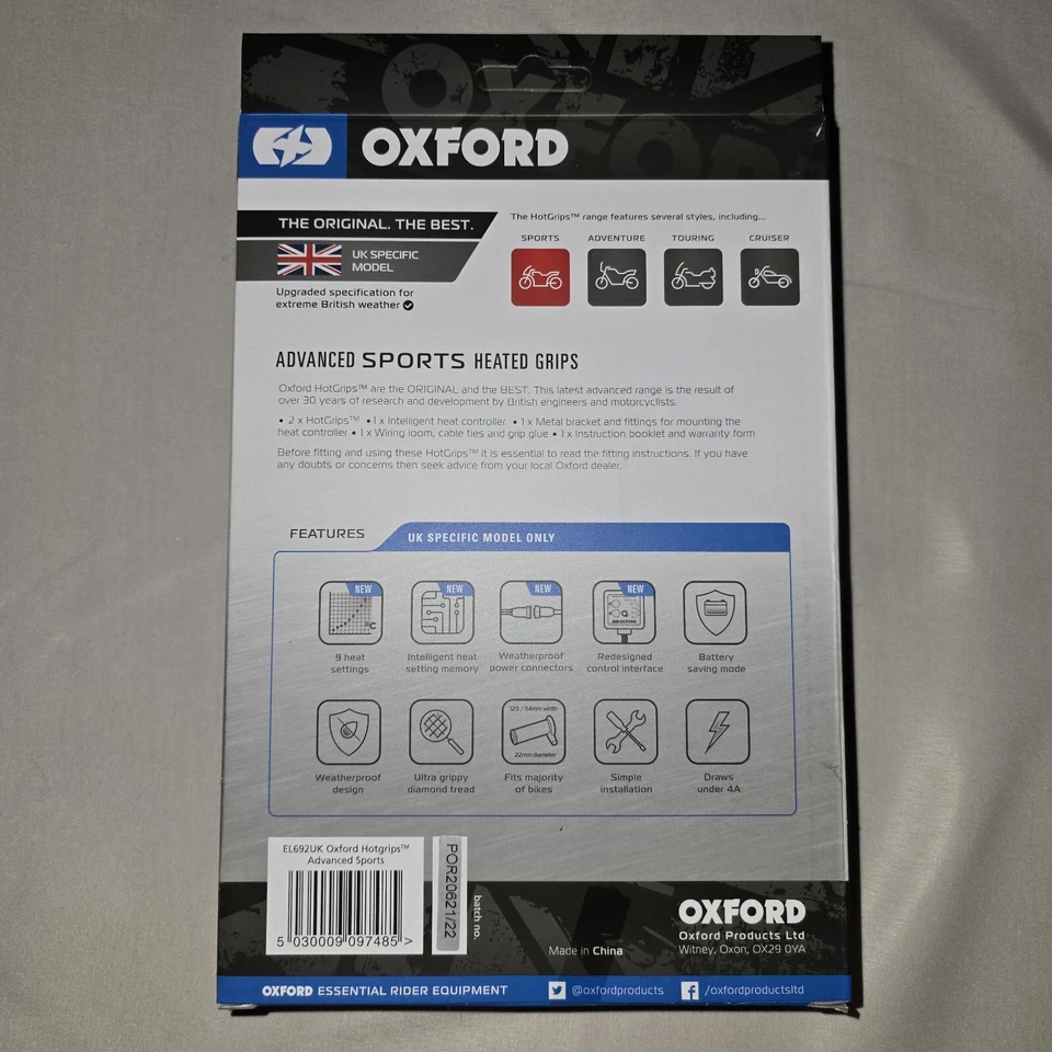 Oxford HotGrips Advanced Sports UK SPECIFIC 114mm-123mm EL692UK CLEARANCE ITEM — 第 3/4 张图片