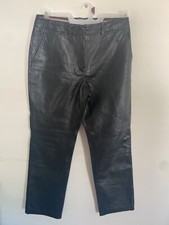 tommy hilfiger black leather pants size 10