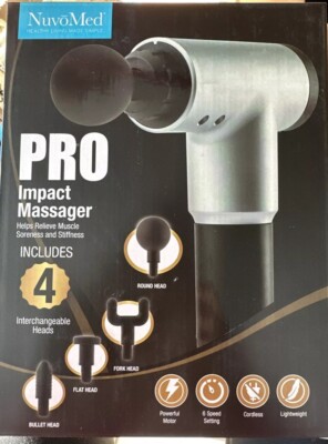 NuvoMed PRO IMPACT MASSAGER 4 INTERCHANGEABLE HEADS NEW