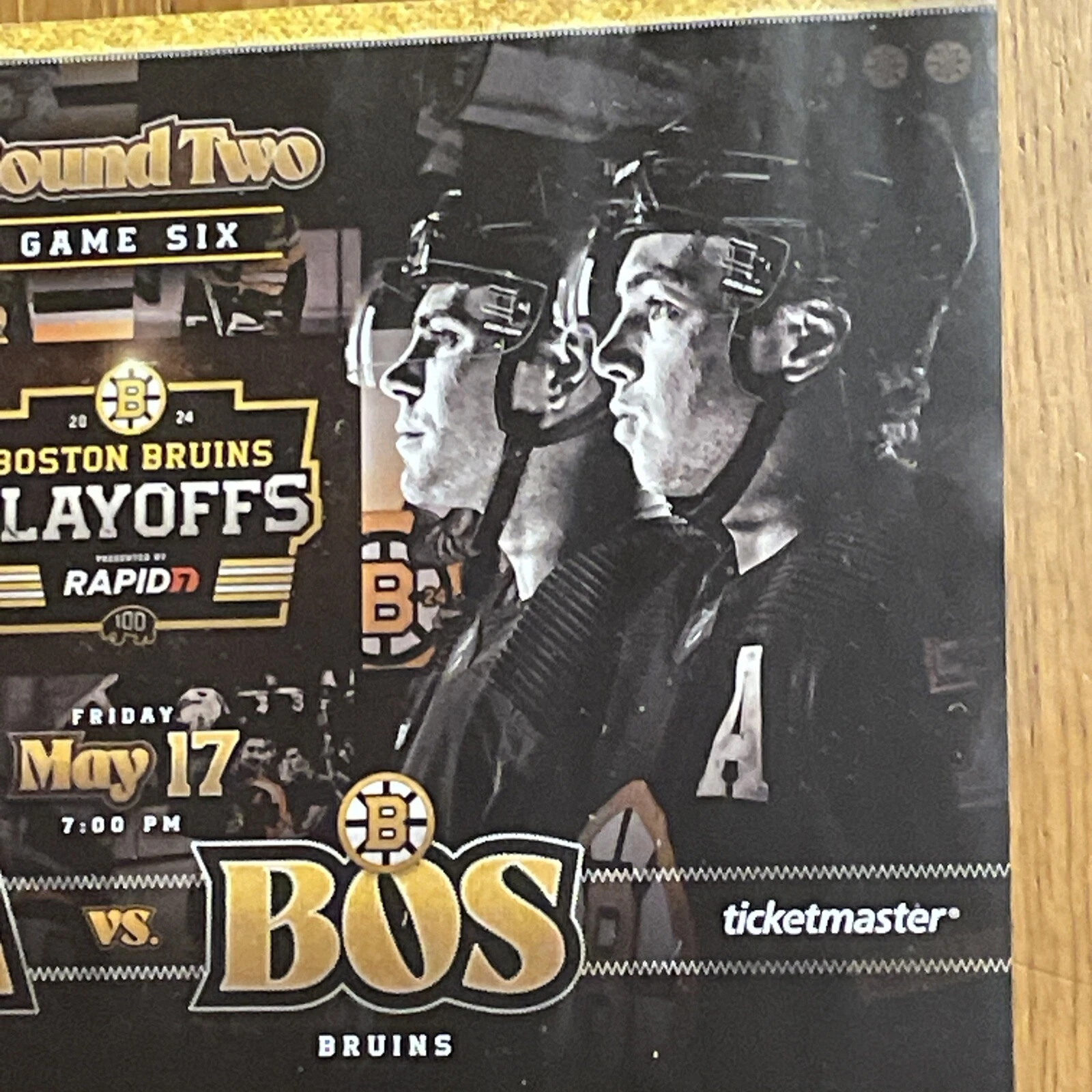 Boston Bruins 2024 Centennial Playoff Poster Round 2 Game 6 Florida