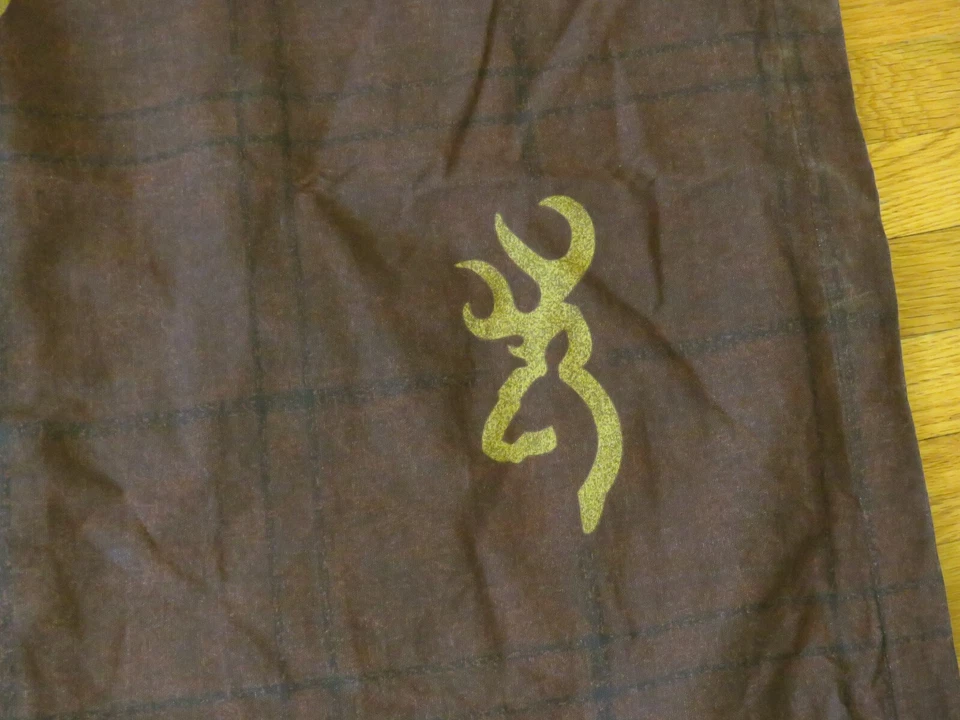 DOS Cortinas Marrón Silueta de Ciervo Logo Pesado Forrado Algodón Oscuro Caza De Colección? Foto 2 de 4