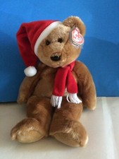 Ty Beanie Buddy Buddies 2001 Holiday Teddy Santa Hat Bear Plush 14" NWT