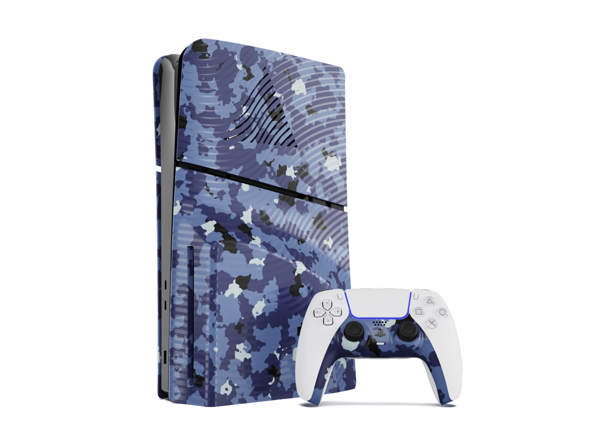 PLAYSTATION 5 Slim Blu Wave Camo Faceplate Kit (Faceplate + Controller Facepl