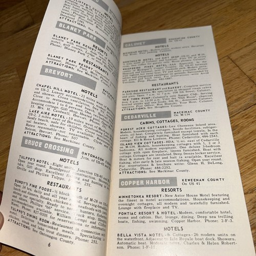 1963 MICHIGAN UPPER PENINSULA Travel Service Directory -Escanaba / Menominee - Picture 5 of 15