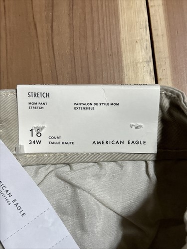 American Eagle Mom Hose cremefarben oder elfenbeinfarben 18 kurz 34 W verstellbarer Bund neu mit Etikett - Bild 6 von 8