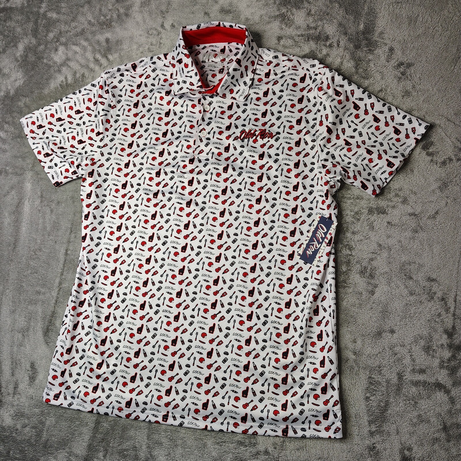 FILA Old Rowrt Shir Uomoum Medium rosso Bi #1ilgater Tailga Stam Poloormance Perf