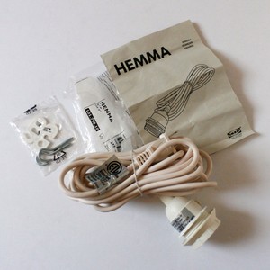 Ikea Hemma Cord Set Ceiling Pendant Light Lamp Bulb Socket Beige