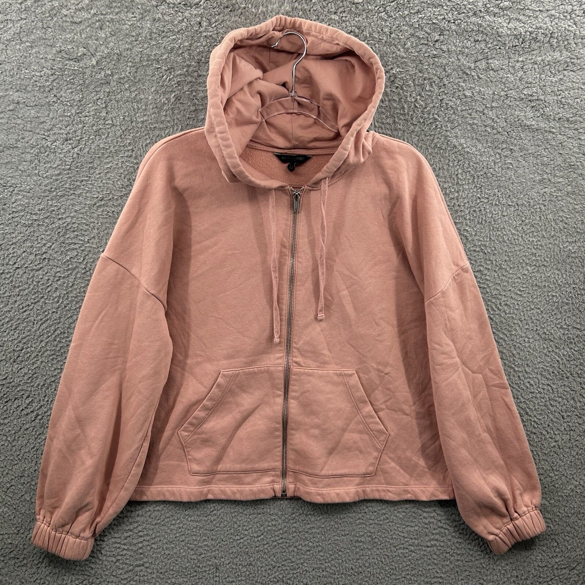 Banana Republic Sweatshirt Women Large Fleece Full Zip Hoodie Boxy