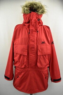 HELLY HANSEN Herren Windbreaker Jacke wasserdicht Kapuze Outdoor rot Mantel Gr. M