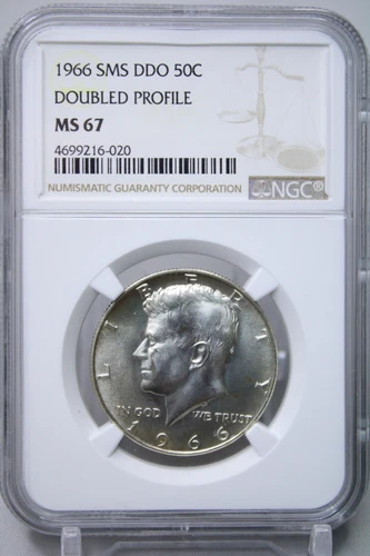 1966 SMS Doubled Profile Kennedy Half Dollar 50C NGC MS67 #6020