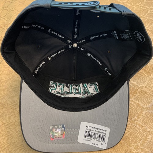 Cappello Philadelphia Eagles NFL '47 marca Throwback gancio antracite regolazione snapback - Foto 3 di 4