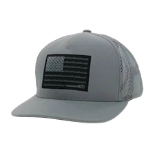 Hooey Youth Liberty Roper 6 Panel Grey Trucker Cap 2210T-GY-Y