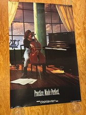 Vintage 1993 Lady playing Cello YAMAHA Disklavier Piano Advertising 24x36 Poster