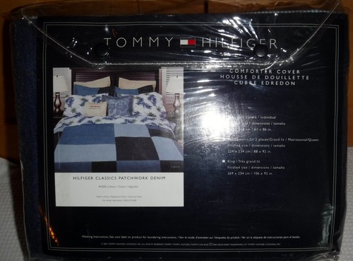 NEW Vintage USA Tommy Hilfiger Twin Patchwork Denim Comforter Cover 63"X 86" - Picture 4 of 12