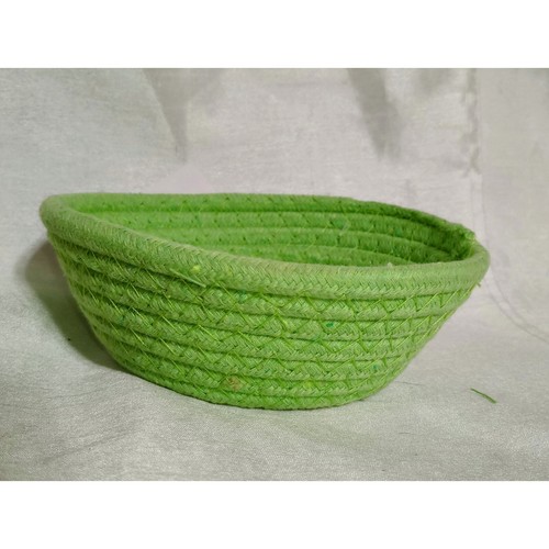 Cesto portapaglia tessuto verde fioriera nido - Foto 3 di 5
