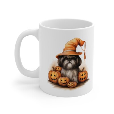 Mug Halloween Novelty Shih Tzu Pumpkin Witches hat | eBay Australia