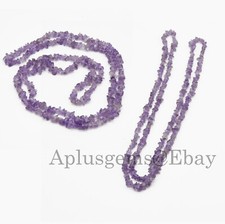 Beautiful Purple Amethyst 34in Long Chip beads Necklace