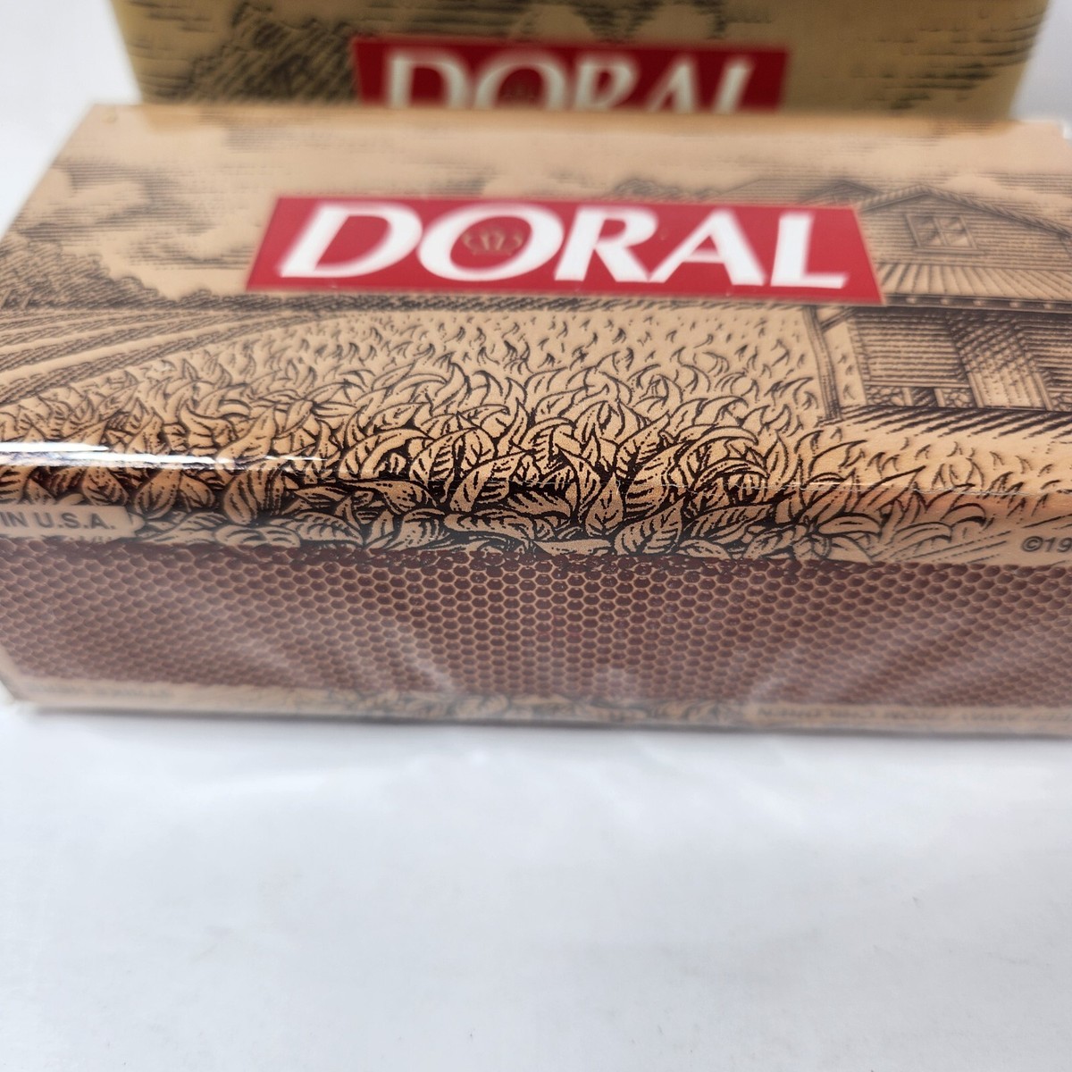 Vintage Doral Tin With (2)Sealed Box Of Wood Stick Matches Tobaccoville NC Rare