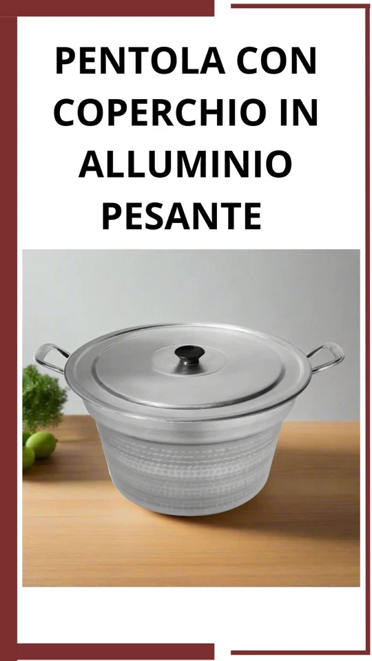 Pentola in alluminio a Caldaia per Bollitura con Manici Sterilizzazione Conserve - Immagine 2 di 3