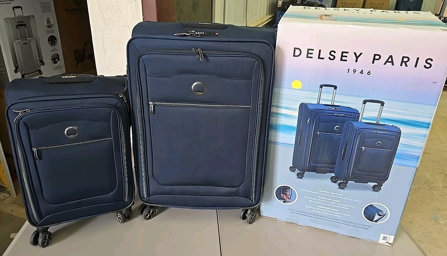 Juego de equipaje Delsey 2 PIEZAS Paris Softside azul marino