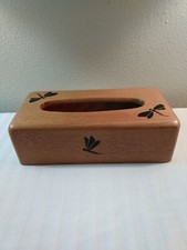 Vintage Kleenex Tissue Holder With Dragon Flies 8"x 4" Made In Taiwan