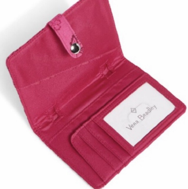 Vera Bradley Travel Wallet Stamped Paisley Pink Passport Slim for sale
