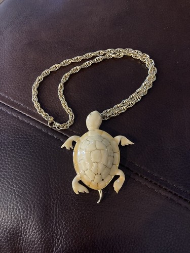 Grande collana tartaruga smaltata vintage - Foto 3 di 10