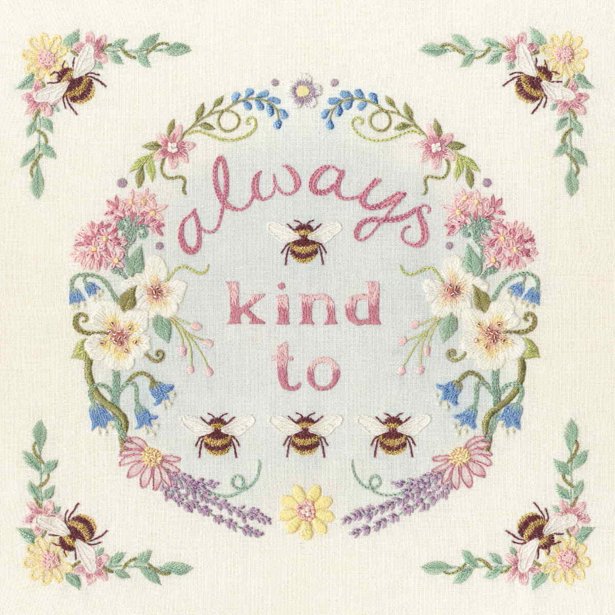 Bothy Threads stamped embroidery kit ""Bee Kind To Bees"", ECA1, 24x24cm, DIY