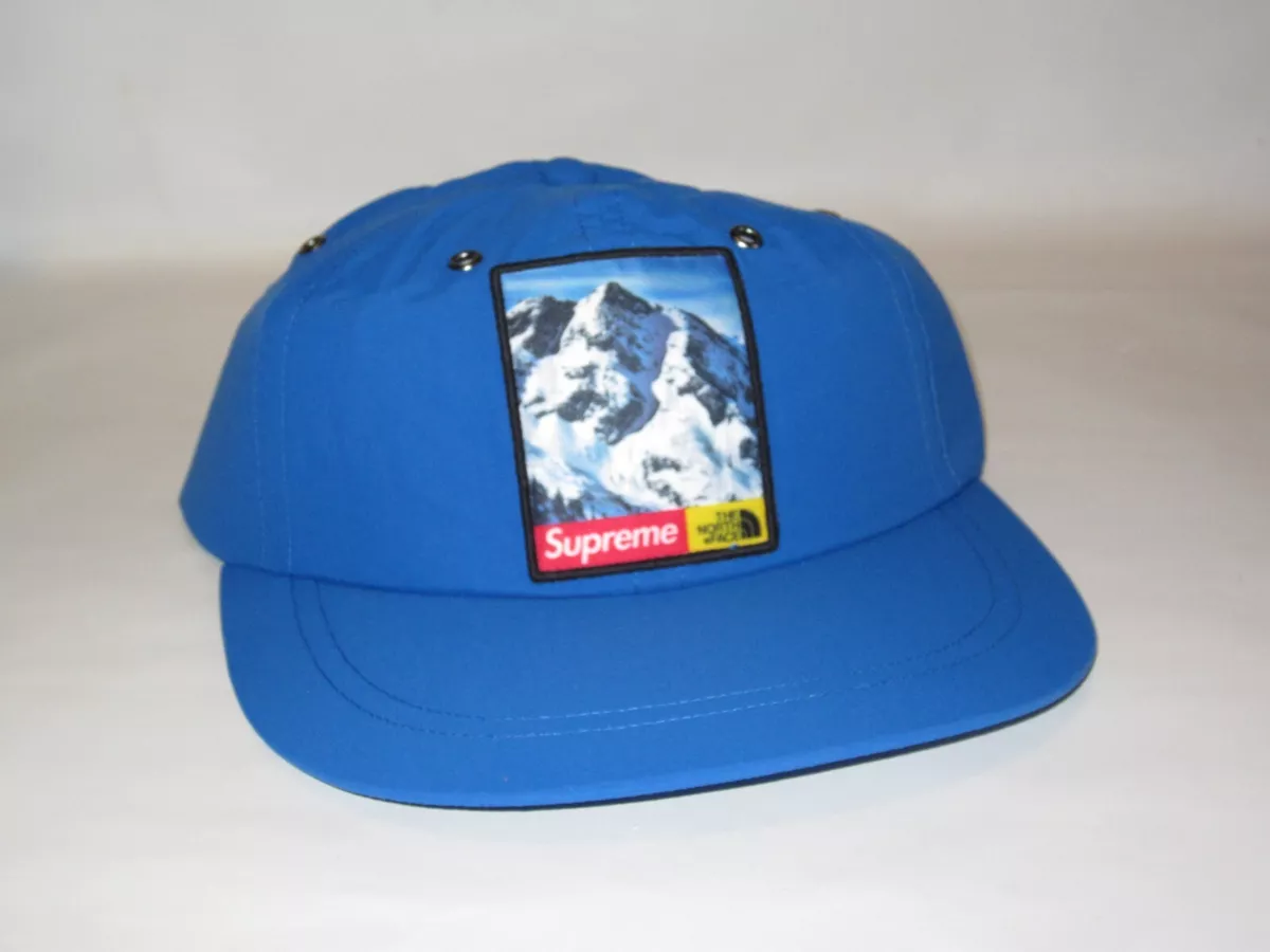 SUPREME x The North Face Mountain 6 Panel Hat Cap BLUE Adjustable NEW! F/W  2017