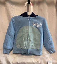 Bluey Hoodie Jacket Disney Zip Sweatshirt Costume Boys Girls Toddler Size 12M