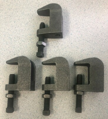 lot of 4 x 3/8" Wide Throat Iron Universal Beam Clamp BLK | eBay