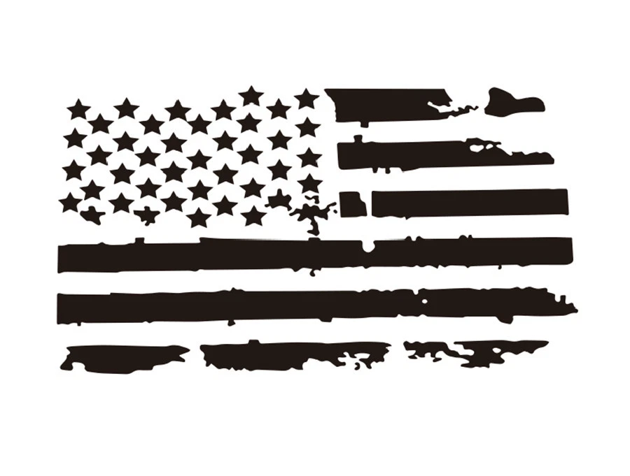 Adhesivo de ventana para Jeep Wrangler 51*90 cm rojo envejecido bandera de EE. UU. capó coche camión Foto 3 de 4