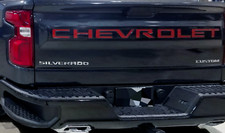 Vinyl Gloss Red Tailgate Letters Chevrolet Silverado 2019-2025