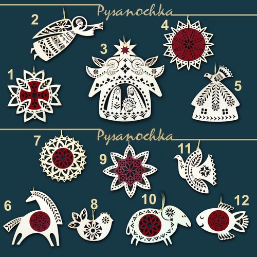 Set of 12 Christmas ornaments for rustic Wooden snowflakes Holiday Decor Gift - Picture 3 of 12