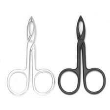 2 Pieces Tweezers Scissor Handle Straight Tip Scissor Shaped Eyebrows Tweezers f