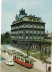 Postcard Tram Poland: Konstal Old Building Railcars, Bielsko-Biała, Hotel Prezydent