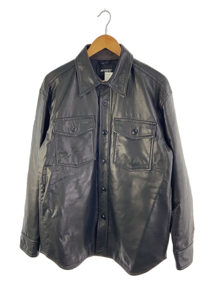 Avirex Black Sheepskin Leather Blouson Jacket Size L Model 1306