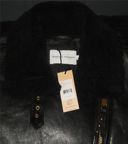 Chaqueta de MOTOCICLETA Rebecca Minkoff Mujer CUERO Forrada Piel Sintética L Precio de venta sugerido por el fabricante $698 Nueva con Etiquetas - Imagen 5 de 5