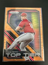 Chase Petty 2024 Prizm Top Tier Orange Mojo /399 RC Cincinnati Reds SSP NM/M