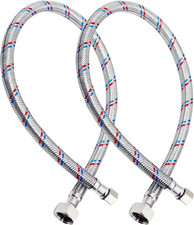 16'' Faucet Hose Connector, 3/8" Comp x 1/2" FIP Braided Stainless Steel Faucet