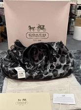 Coach Maggie Ocelot Leopard shoulder bag purse Bag 15772 Gorgeous Grey Black NWT