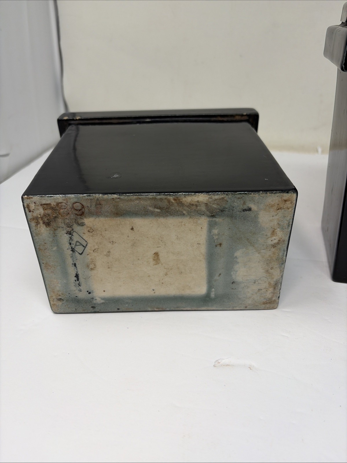 2 - Vintage Ice Cream Shop Jars - Metal & Ceramic - Walnut & Strawberry