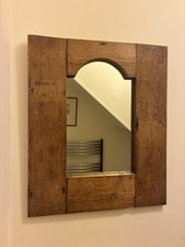 Rustic Wooden Framed Wall Mirror 57cm X 67cm