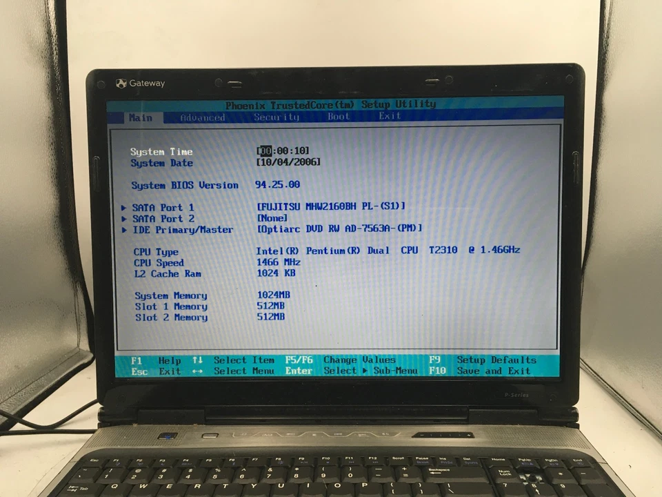 GATEWAY MG1 P-6301 - BOOTS TO BIOS - INTEL PENTIUM T2310 - 1GB RAM - READ - BB - Image 2 of 4