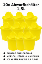 10x Kan&uuml;len-Abwurfbeh&auml;lter 1,5L Servobox | Entsorgungsbox Nadeln Spritzen 1500ml